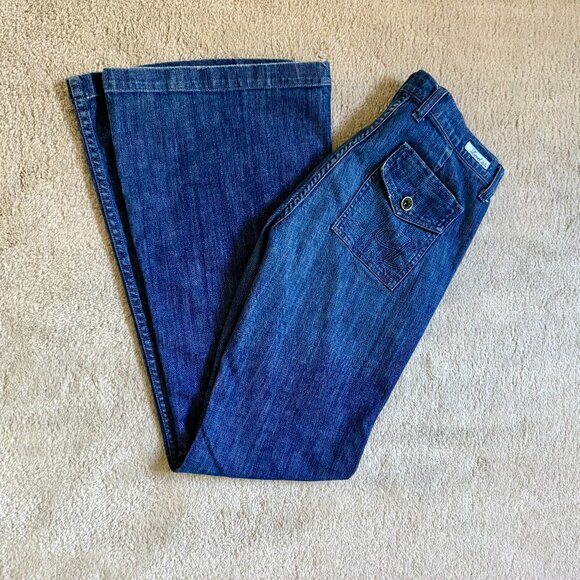 Anthropologie Level 99 Wide-Leg Dark Wash Jeans - Womens 30 - Picture 5 of 8